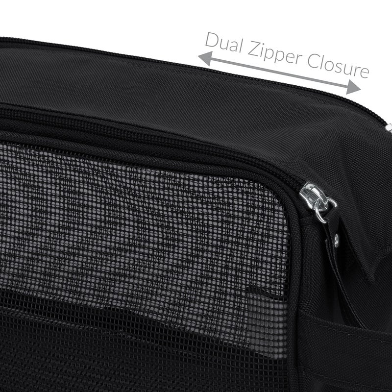 Simplify Hanging Mesh Toiletry Bag | Travel Organizer | Perfect for Dorm | Gym | Back to School | Shampoo | Shower Accessories | Black - Image 4